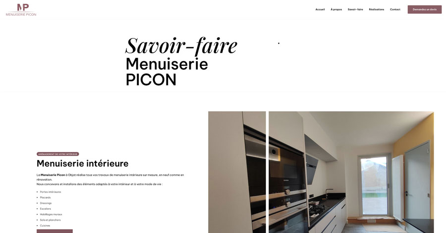 site vitrine artisan menuisier objat