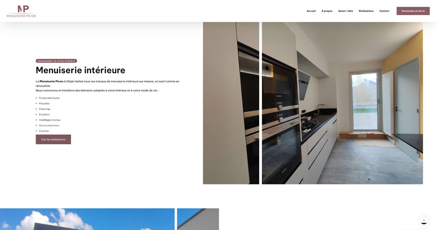 site vitrine artisan menuisier objat